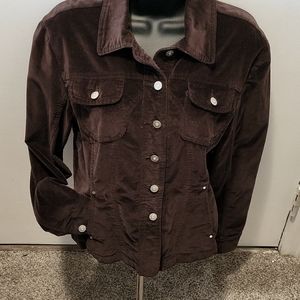 Soft button down jacket with rhinestone accents in buttons